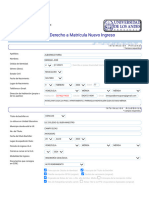 Planilla de Derecho A Matrícula OCRE-ULA