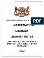 Cost Price, Selling Price, Profit and Loss, Break-Even - Learner Notes-1