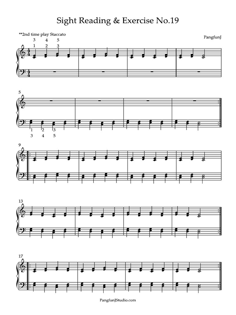 Sight Reading & Finger Exercise 19 | PDF