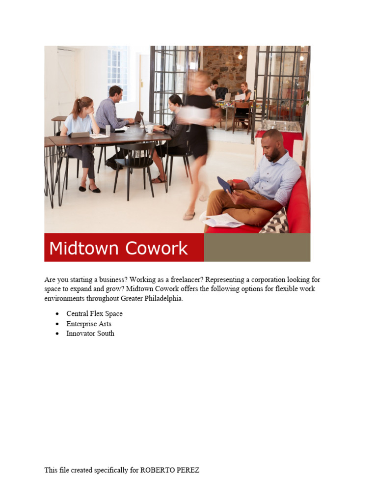 Flexible Coworking Spaces In Philadelphia Pdf Desk