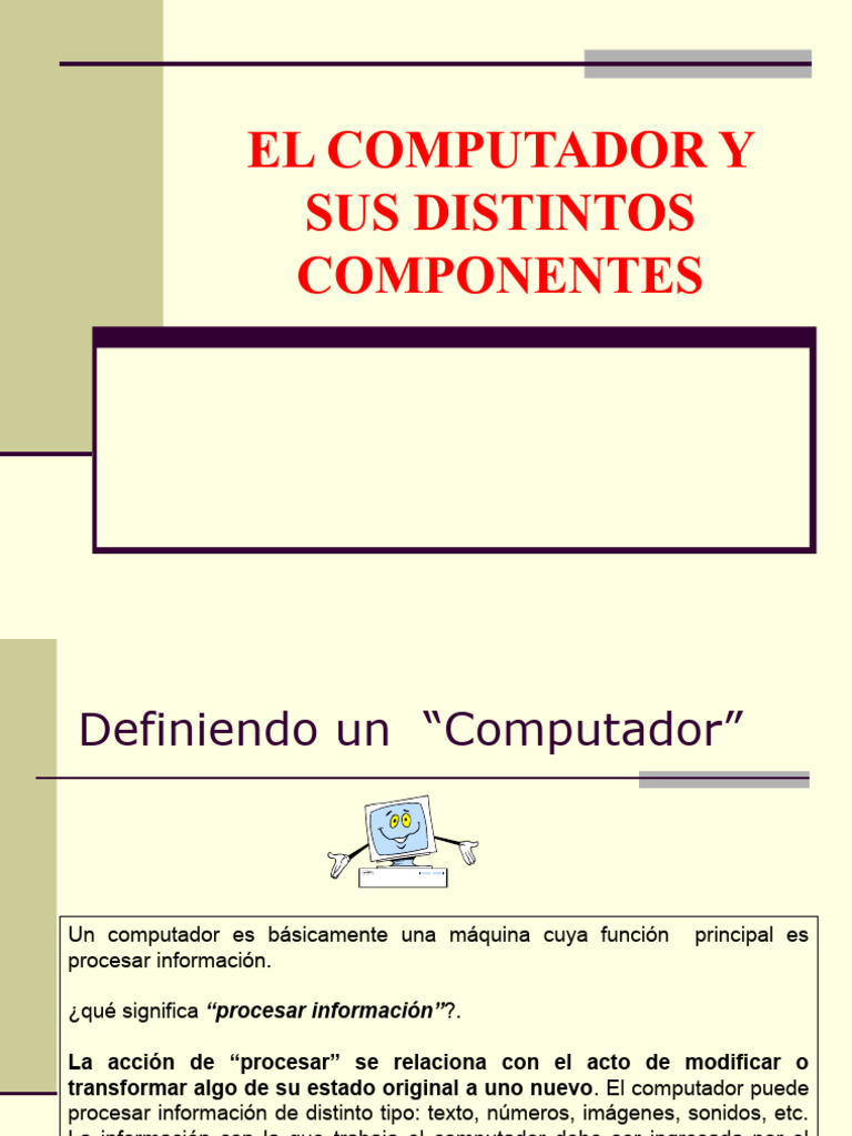 Componentes y Funciones del Computador | PDF | Hardware de la ...
