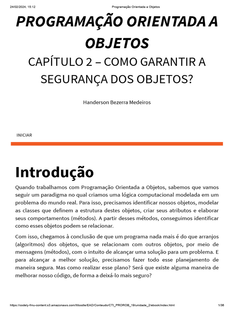 Segurança em Programação Orientada a Objetos | PDF | Classe ...