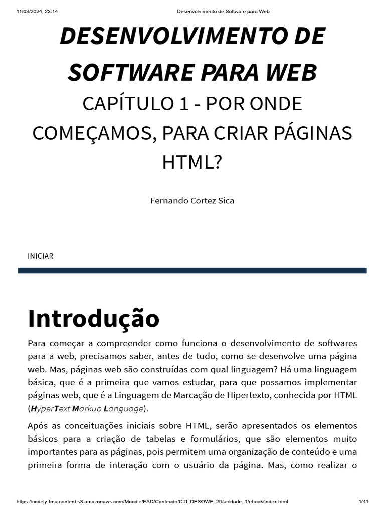 Introdução ao Desenvolvimento Web com HTML | PDF | Html | Rede mundial ...