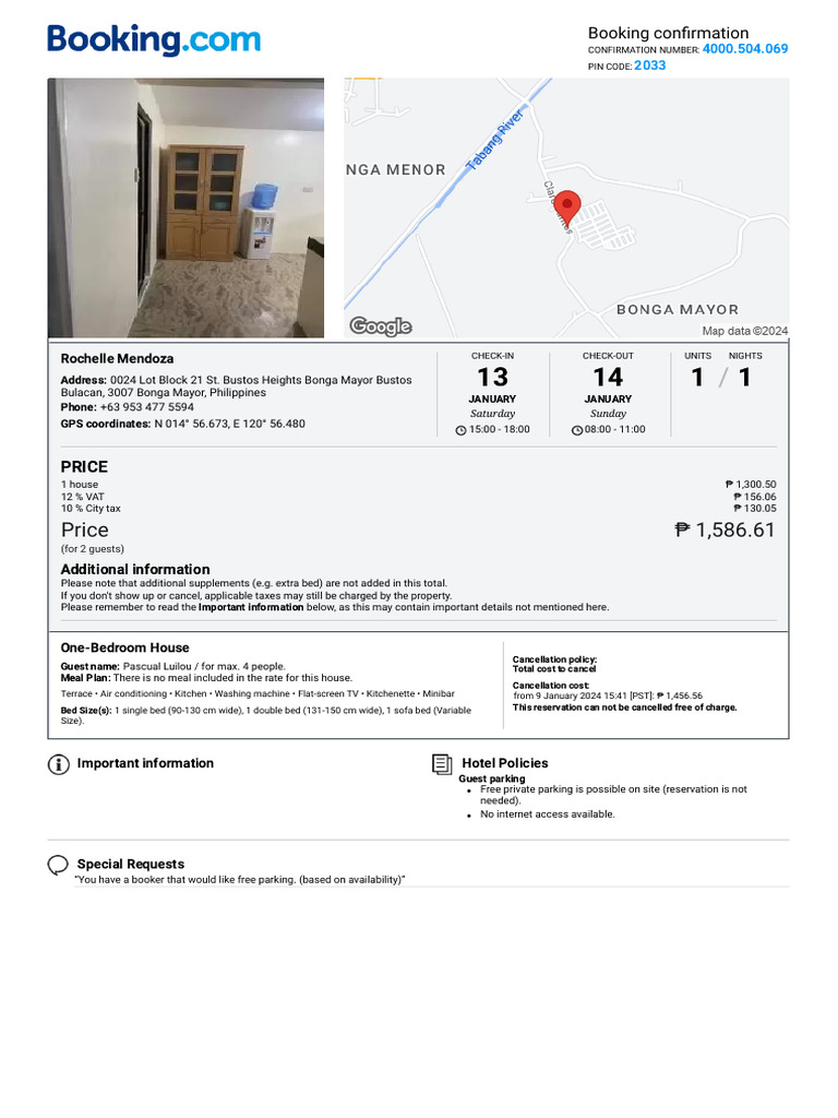 please send booking confirmation