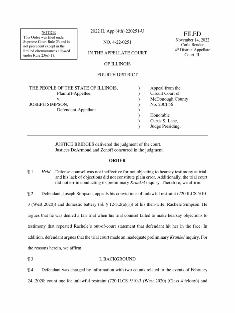 People v. Simpson, 2022 IL App (4th) 220251U PDF Ineffective
