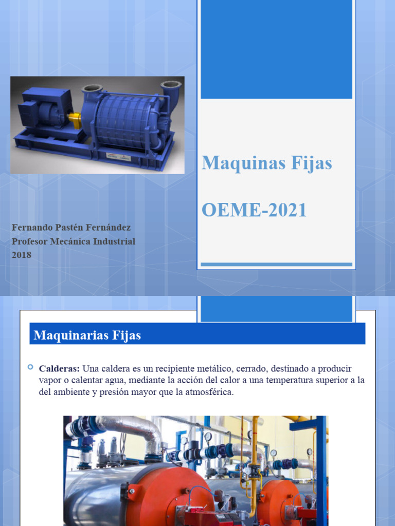 Maquinas Fijas OEME-2021 | PDF | Bomba | Engranaje