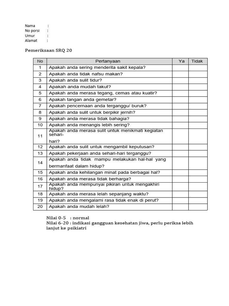 Form Pemeriksaan Haji 2024 | PDF