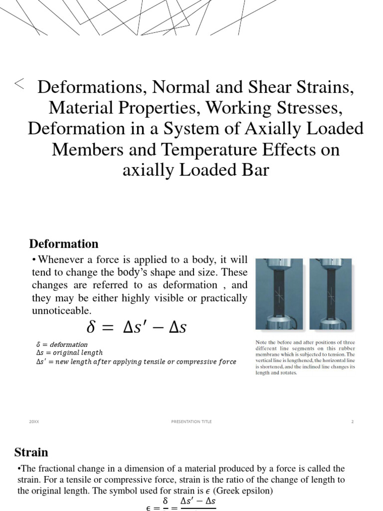 Deformations Normal and Shear Strains Material For Notes | PDF ...