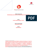 Metodologías para Detectar Oportunidades de Innovación: Título Documento