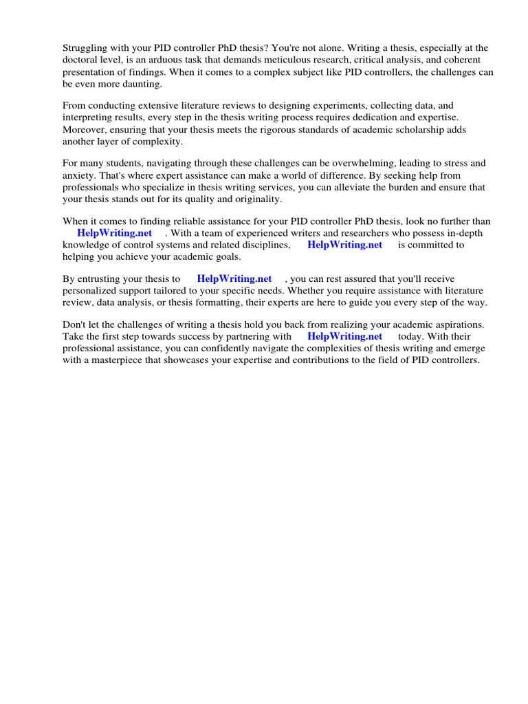 Pid Controller Phd Thesis Download Free Pdf Control Theory