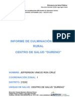 Informe - Culminacion - Año - de - Salud - Rural - de - Servicios - Social Ricardo Mendez