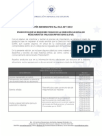 Boletin DNM Productos Que No Requieren Visado Sept2022