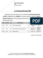 Relação de Disciplinas Matriculadas (RDM)