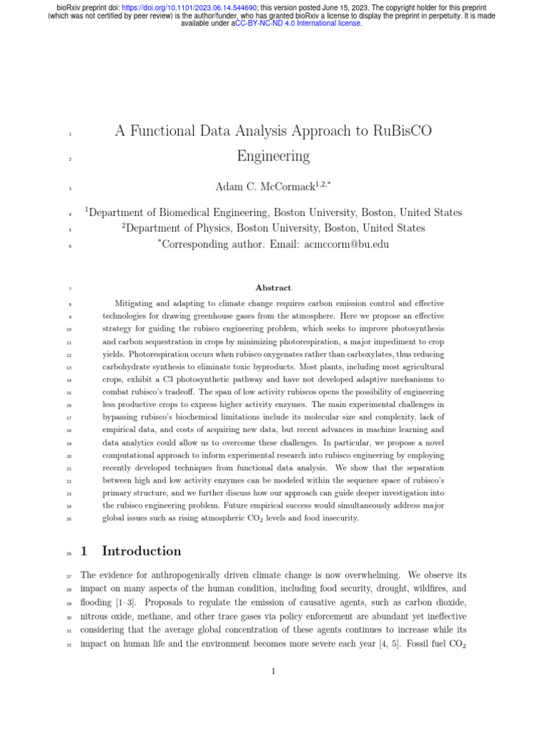 A functional data analysis approach to rubisco eng pdf climate
