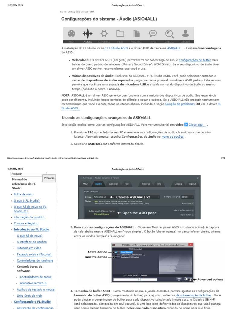 Configurações do ASIO4ALL no FL Studio | PDF | Driver de dispositivo ...