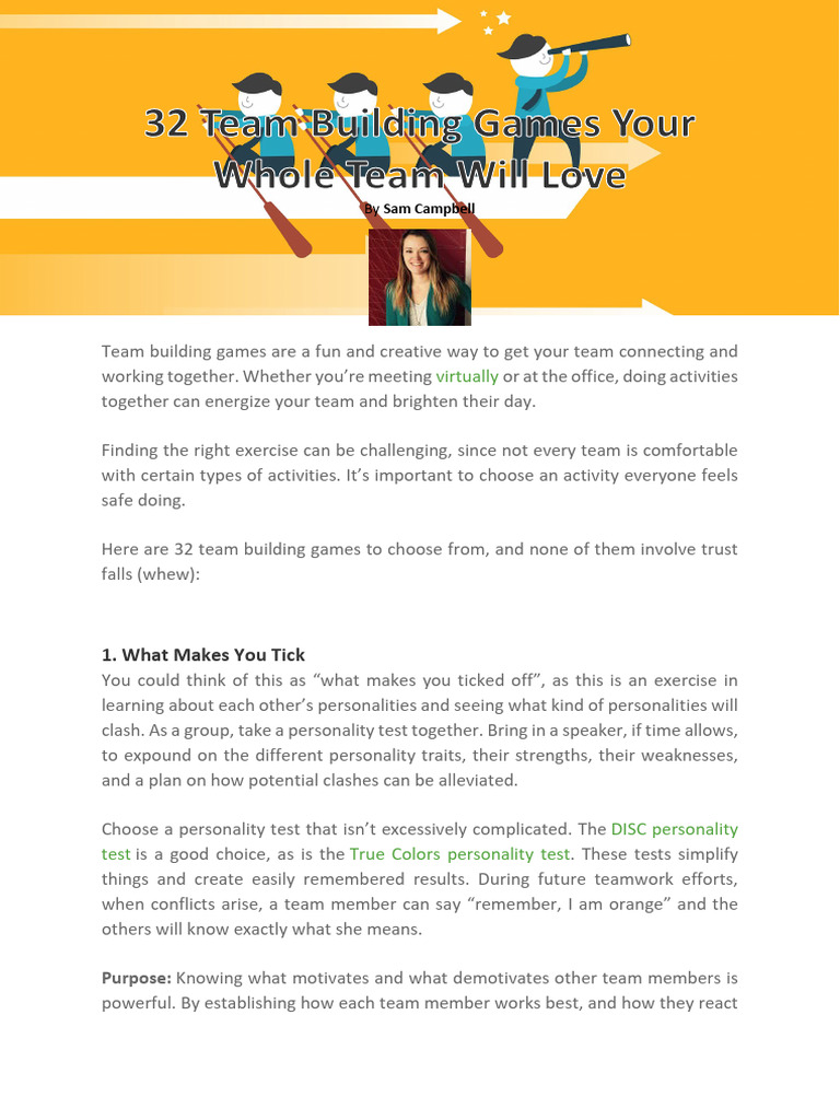 32 Engaging Team Building Games | PDF | Word