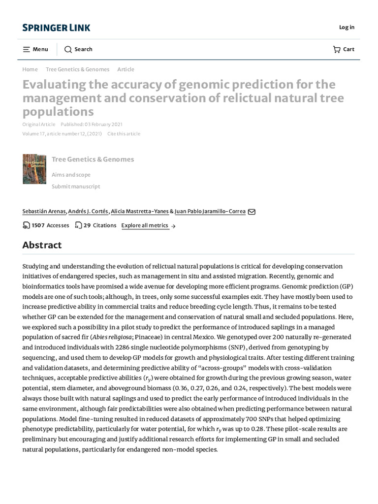 Evaluating The Accuracy of Genomic Prediction For The Management and ...