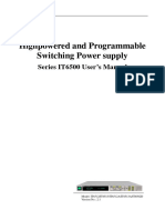 Highpowered and Programmable Switching Power Supply: Series IT6500 User's Manual