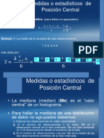 Medidas de Tendencia Central en Datos No Agrupados