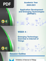 WEEK 4. INTRODUCTION TO EMERGING TECHNOLOGIES Overview of IoT