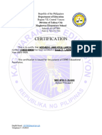 Certificate of Enrollment