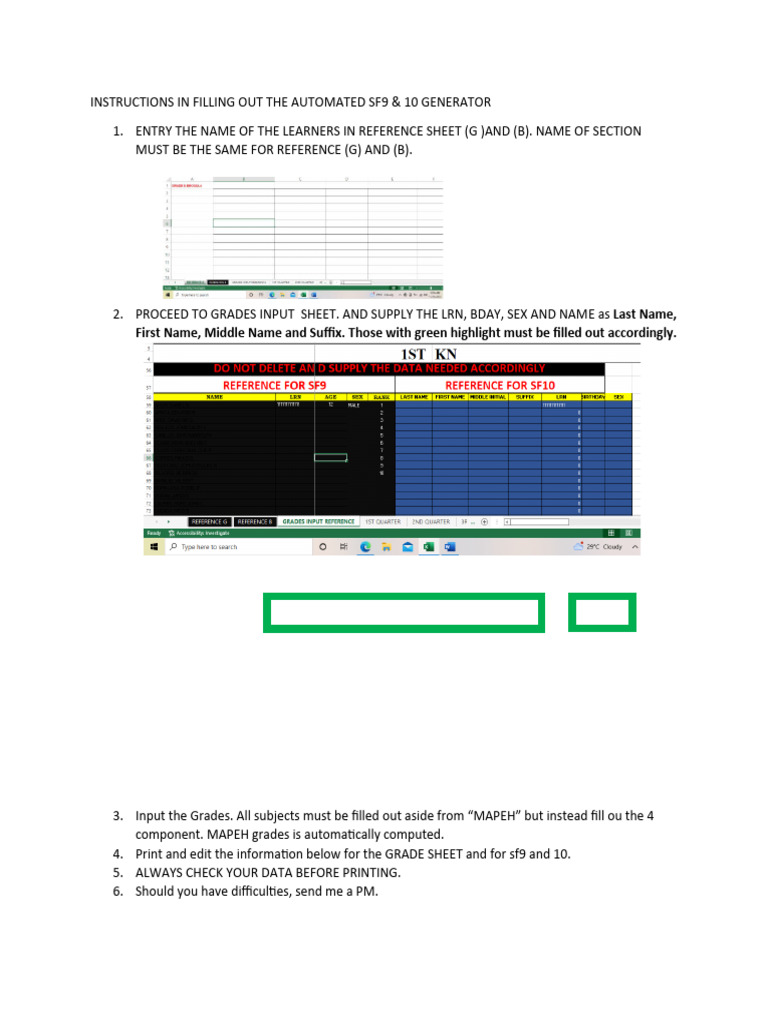 SF9 & 10 Generator Instructions | PDF