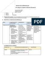 Sesión de Aprendizaje Bienvenida