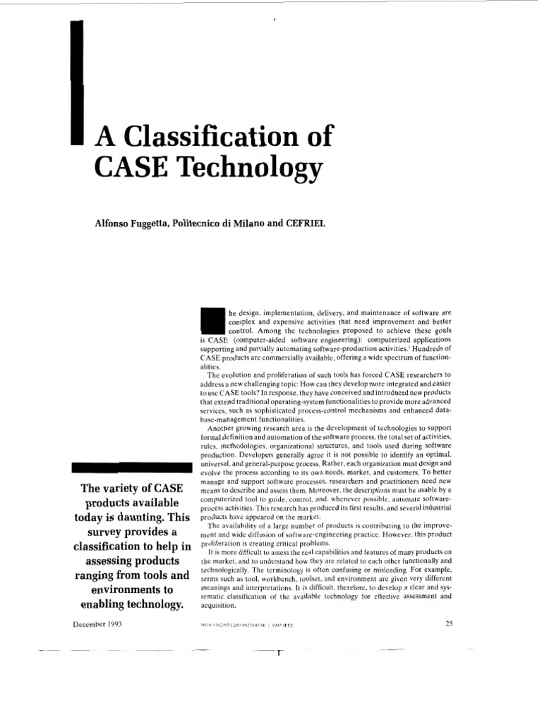 Understanding CASE Technology in Software Engineering | PDF | Software ...