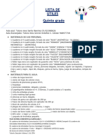 Lista de Útiles 5to Grado 2023 CORREGUIDA