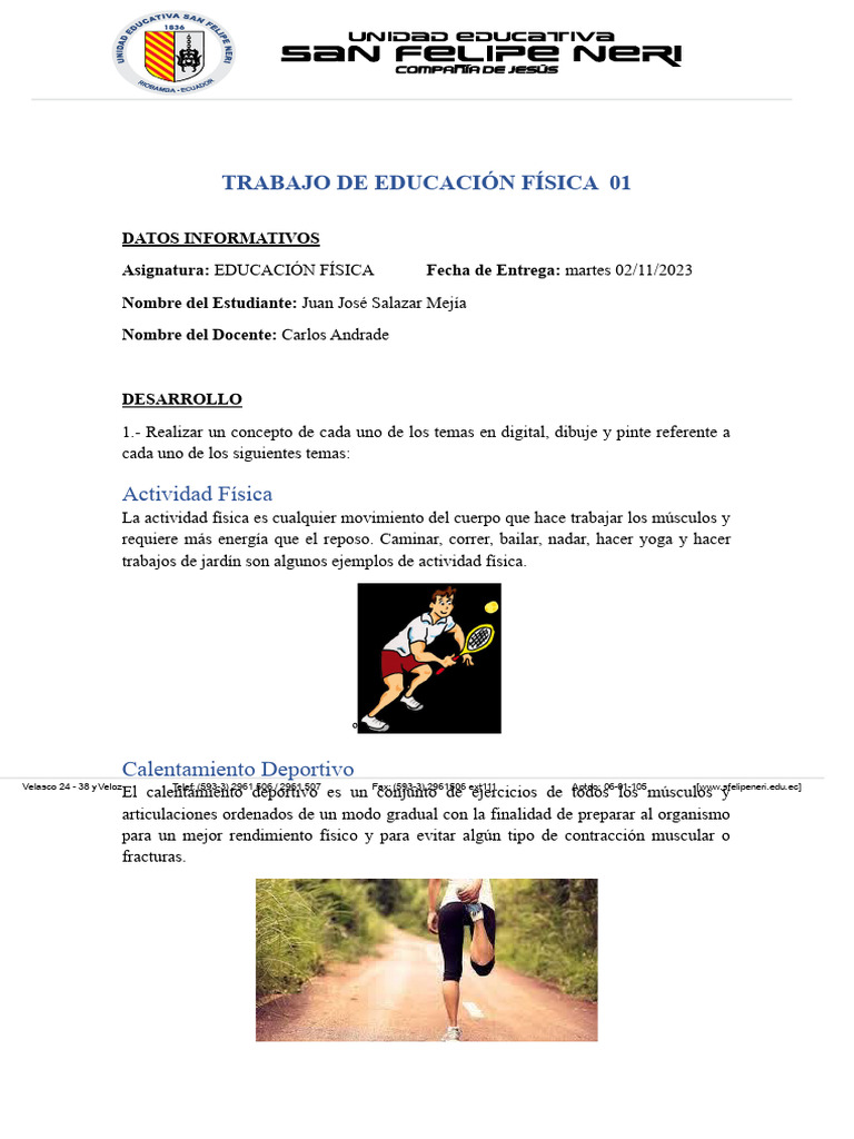 Educacion Fisica Pdf Sistema Musculoesquelético