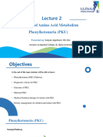 Lecture 2 Disorders of Amino Acid Metabolism Phenylketonuria (PKU)