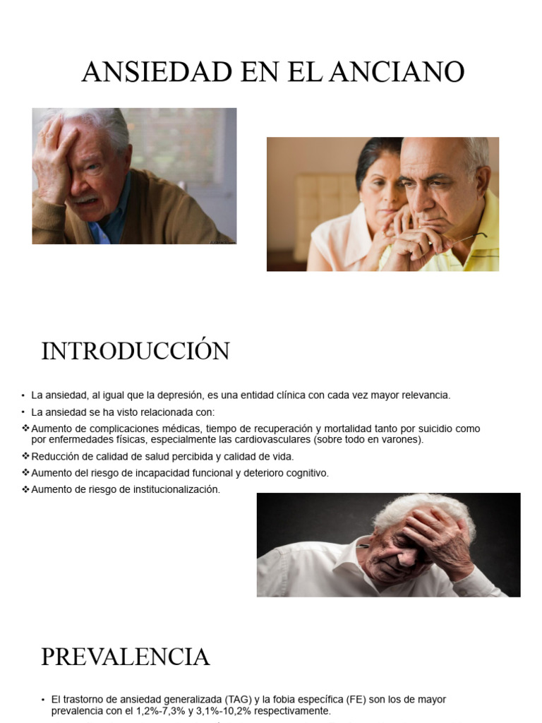 Ansiedad en Ancianos: Causas y Tratamiento | PDF | Ansiedad | Trastorno ...