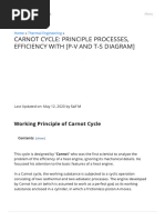 Carnot Cycle - Working Principle & Processes With (PV - Ts Diagram)