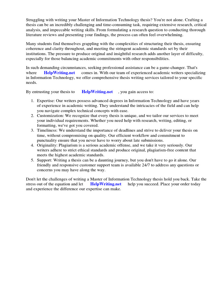 Thesis Title For Master of Information Technology | PDF | Thesis | Case ...