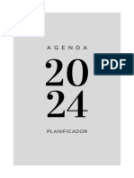 Documento A4 Agenda Planeador 2024 Sencillo Mininmalista Gris