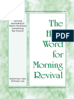 The Holy Word For Morning Revival Living and Serving According To Gods Economy Concerning The Churc