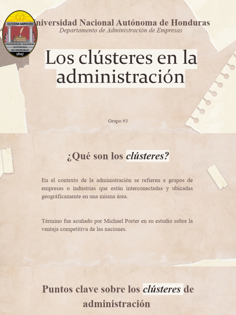 Clústeres en Administración: Ventajas y Tipos | PDF | Business | Grupo ...