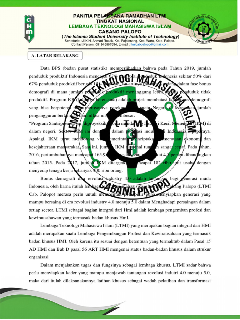 Ramadhan LTMI: Sinergi Kader HMI 2024 | PDF | Bisnis