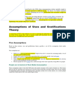 Assumptions of Uses and Gratifications Theory