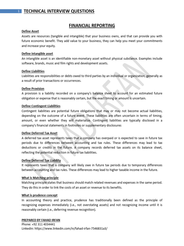 Technical interview questions prepared by fahad irfan pdf deferred