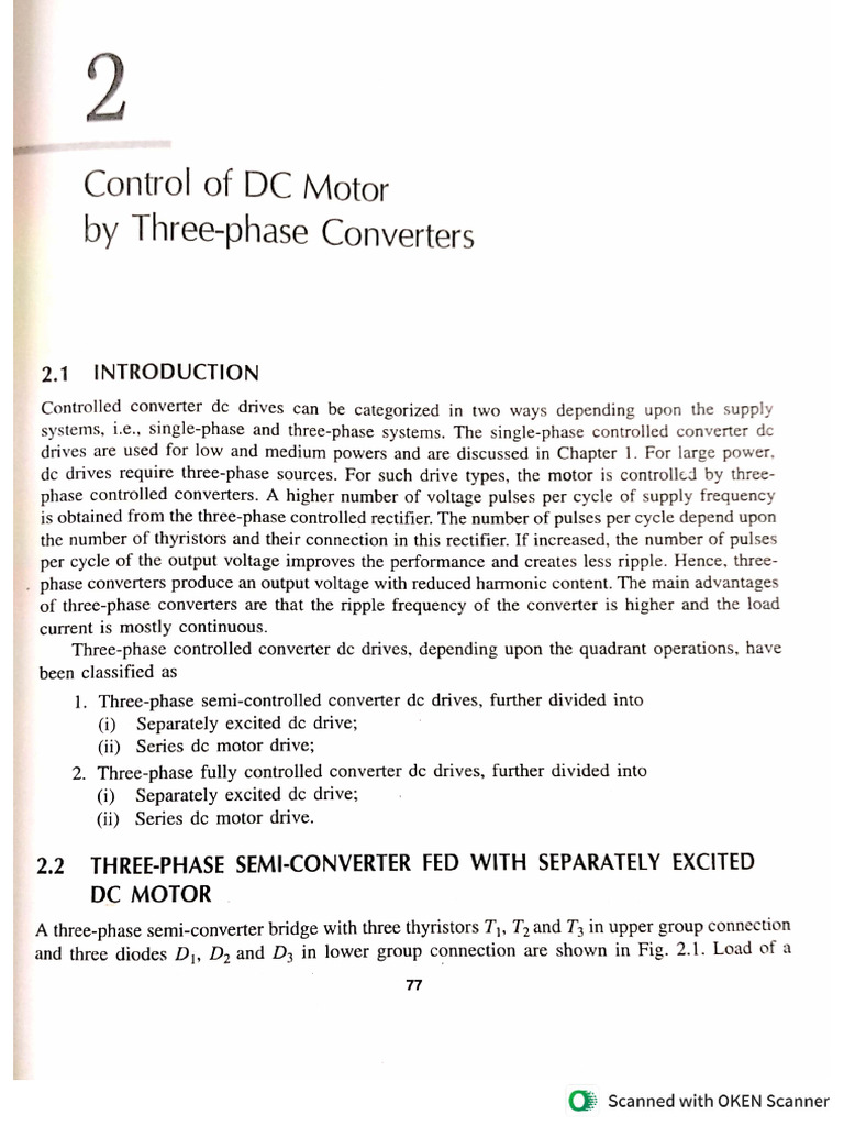 Control of DC Motor by 3-Phase Converters | PDF