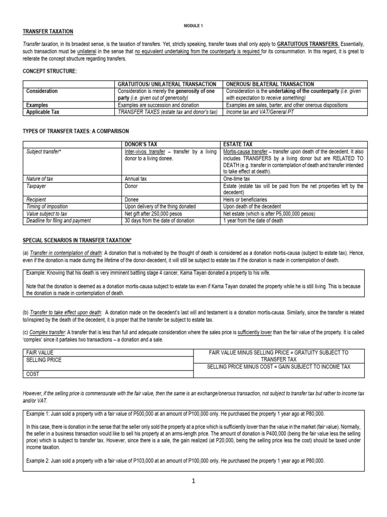 Understanding Transfer Taxation Basics | PDF | Taxes | Estate Tax In ...