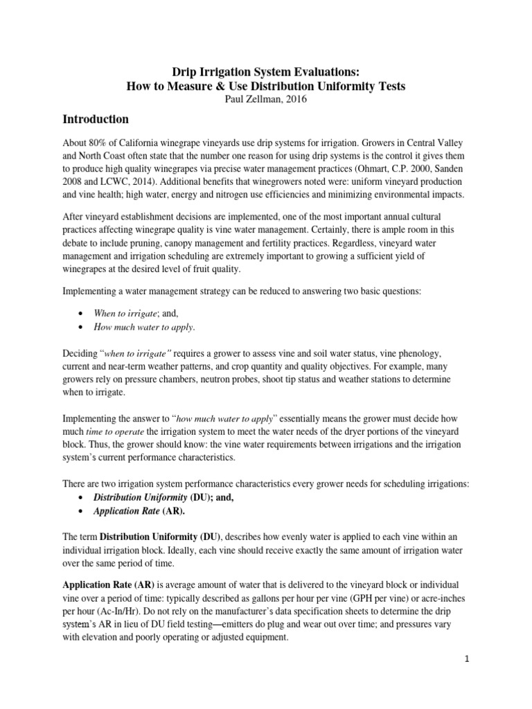 How To Evaluate Drip Irrigation Pdf Irrigation Pump