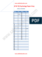 APSET - 2014 - Psychology A