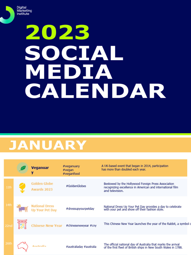 2023 Social Media Holiday Calendar | PDF | Christmas And Holiday Season ...