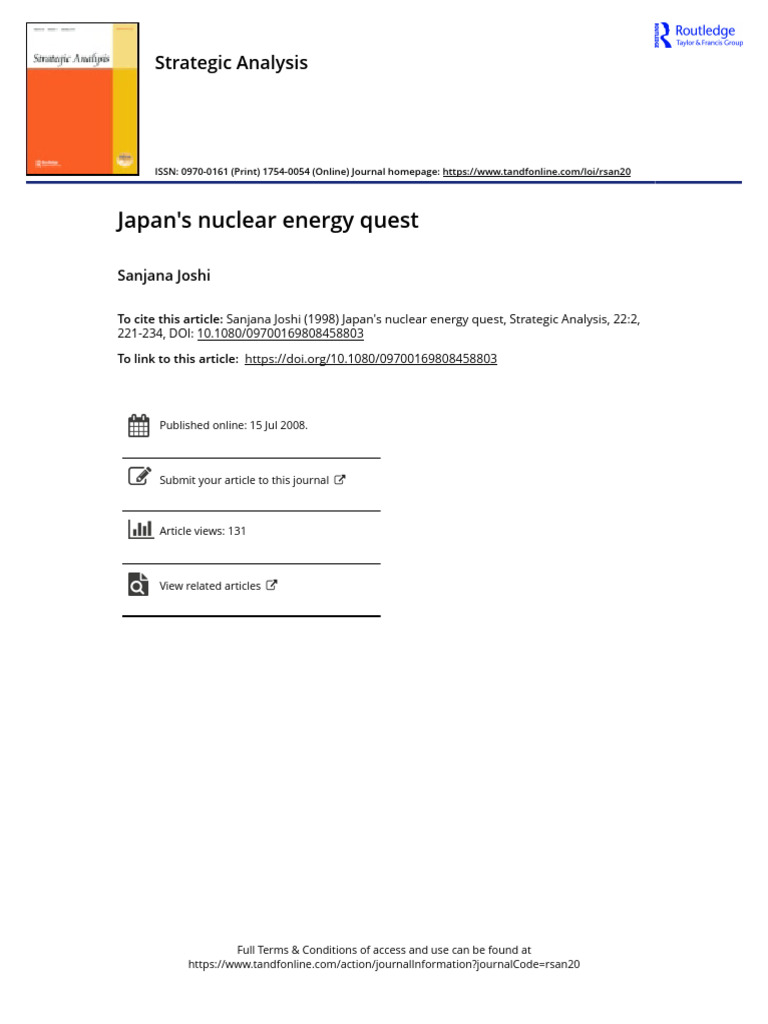 Japan's Nuclear Energy Strategy | PDF | Nuclear Power | Energy Security