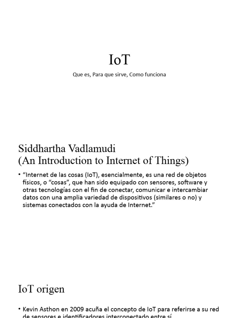 Funcionamiento del IoT en diversas industrias | PDF | Internet de las ...