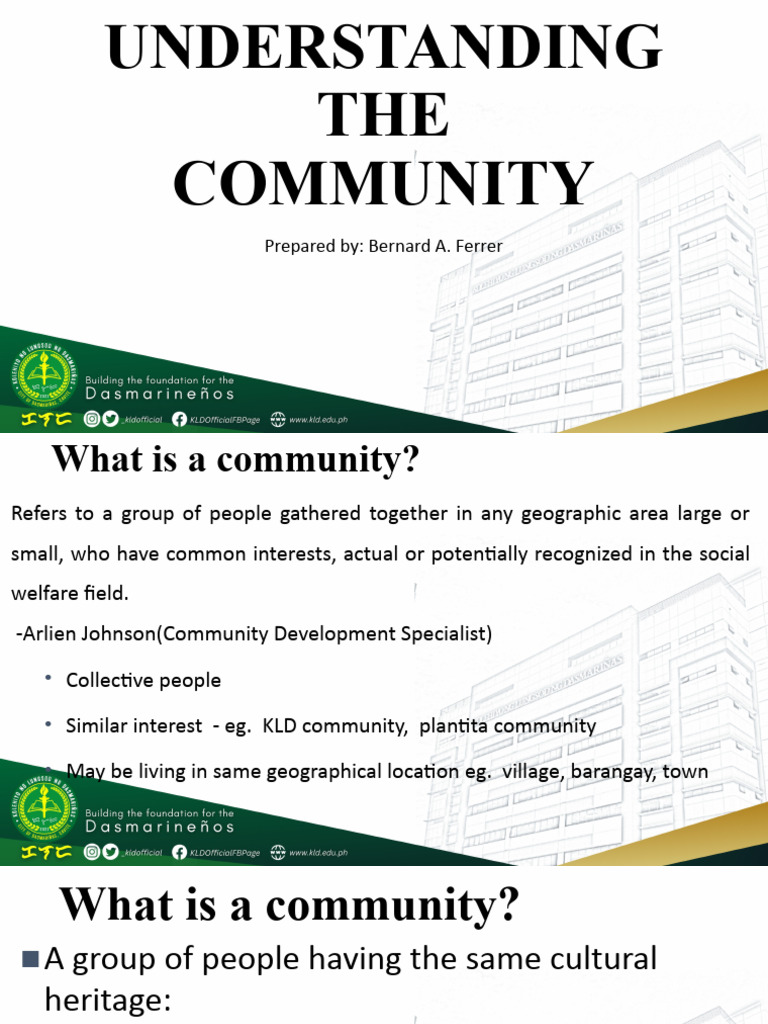 Nstp Module 1 Understanding the Community | PDF | Community | Institution