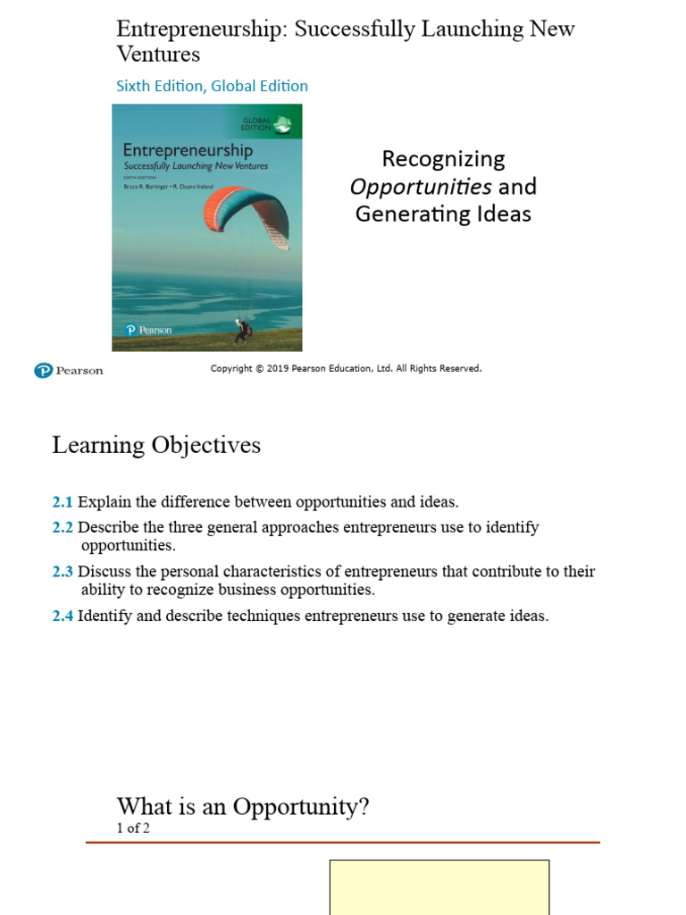 2 Ideas and Oppertuinities | PDF | Entrepreneurship | Brainstorming
