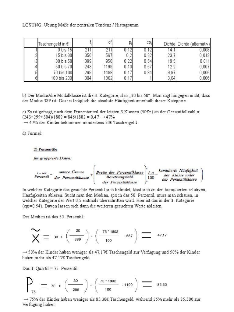 14-Übungsblatt 03 Maße Zentraler Tendenz – FYVISM